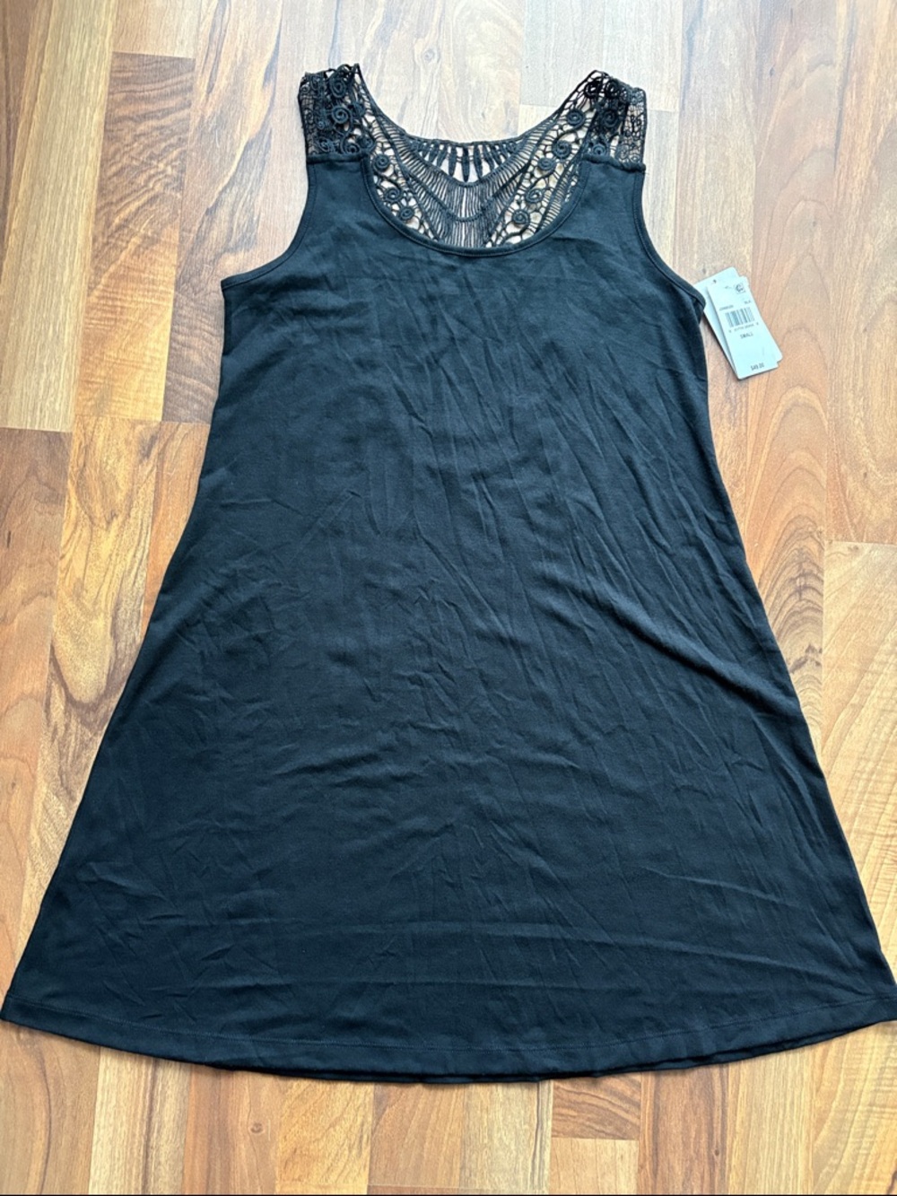 J Valdi Woman’s Size S Black Crochet Yoke Mini Dress - Women NWT